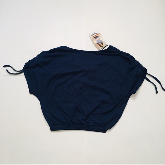 Mapalè Women’s V-neck Rouched Cropped T-shirt Size Small - Picture 5 of 12